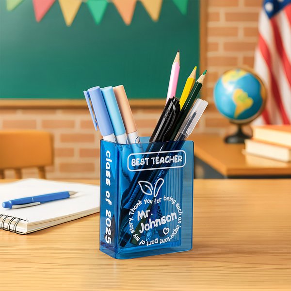 Custom Book with Apple Design Pen Holder for Teacher