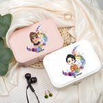 Personalised Musical Notes Cartoon Character Leather Jewellery Box with Name Portable Travel Essential Birthday Gift for Music Lovers