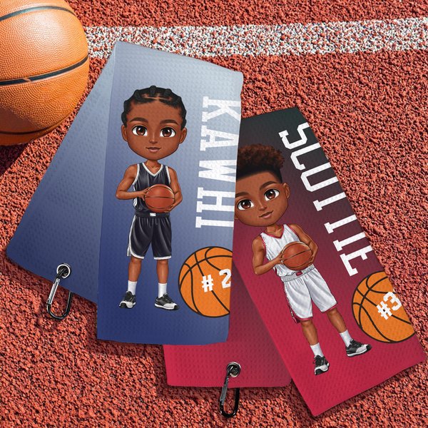 Personlig basket tecknad karaktär namn superabsorberande sporthandduk med nummer och krok sporttillbehör födelsedagspresent för basketälskare