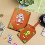 Gepersonaliseerde Cartoon Monster Fantasie Eenhoorn Dinosaurus PU Leren Paspoort Houder Bagagelabel met Naam Reis Verjaardagscadeau voor Kinderen