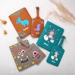 Gepersonaliseerde Cartoon Monster Fantasie Eenhoorn Dinosaurus PU Leren Paspoort Houder Bagagelabel met Naam Reis Verjaardagscadeau voor Kinderen