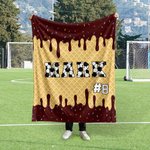 Personalized Ice Cream Softball Baseball Soccer Name Soft Throw Blanket with Number Multicolor Home Decor Game Day Birthday Gift for Ball Lovers