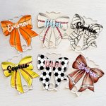 Personalized Soccer Basketball Coquette Bow Name Plate Tag Accessory for 20 oz 30 oz 40 oz Stanley Tumbler Game Day Birthday Gift for Sports Lovers