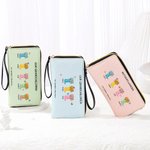 Personalized Our Grandest Adventure Floral Boots Leather Long Wristlet Zippered Wallet with 2-6 Names Birthday Mother's Day Gift for Women