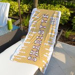 Personalised Ice Cream Drip Ball Design Quick Dry Oversized Beach Towel with Name and Number Summer Travel Essentials Birthday Gift for Sports Lover