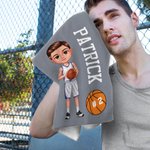 Serviette de sport super absorbante avec numéro et crochet Cadeau d'anniversaire pour les amateurs de basket-ball