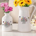 Personalisierte Mutter Großmutters Garten Geburt Blume Keramikvase mit Namen Home Decor Muttertag Geburtstag Geschenk für Mama Oma