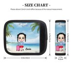 Personalized Vacation Cartoon Character Luggage Handle Wrap with Name Set of 2 Travel Accessories Birthday Gift for Family Travel Lovers