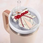 Personalized Soccer Basketball Coquette Bow Name Plate Tag Accessory for 20 oz 30 oz 40 oz Stanley Tumbler Game Day Birthday Gift for Sports Lovers