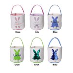 Personalisierter Niedlicher Osterhase-Stoffkorb mit Henkel und gesticktem Namen Geschenk für Kinder zu Ostern