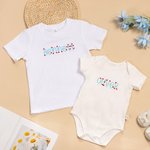 Personalizado Amor Corazón Bordado Nombre 100% Algodón Bebé Body Niño Camiseta Cumpleaños Aniversario Regalo para Niñas Niños