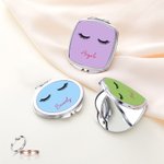 Personalized Eyelash Name Face Design Folded Mirror Multicolor Compact Travel Accessories Birthday Bridesmaid Mother's Day Gift for Women