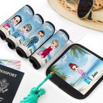 Personalized Vacation Cartoon Character Luggage Handle Wrap with Name Set of 2 Travel Accessories Birthday Gift for Family Travel Lovers