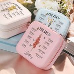 Personalised You Are Bible Verse Birth Flower Leather Jewellery Box with Name Travel Essentials Birthday Anniversary Baptism Gift for Women Christians