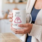 Personalized Baby is Brewing B-ultrasound Pregnancy Announcement Ceramic Mug with Name and Year Mother's Day Father's Day Gift for Expecting Parents