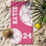 Personalisiertes Übergroßes Schnelltrocknendes Fußball Handball Strandtuch mit Namen Reise Geburtstagsgeschenk für Sportliebhaber Teammitglieder