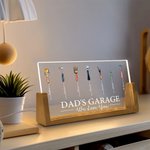 Personalisierte We Love You Repair Tools Design LED-Nachtlicht mit 1-12 Namen und hölzerne Basis Home Decor Vatertag Geschenk für Papa Opa