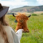 Personalized Cute Highland Cow Soft Stuffed Plush Toy with Name Ear Tag Birthday Baby Shower Gift for Boys Girls Cow Lovers