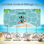 Serviette de Plage Personnalisée avec Nom et Motif d'Animal Marin Accessoire Séchage Rapide Cadeau Anniversaire Vacances pour Enfant Famille