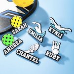 Personalisierte 3D gedruckt Schwimmen Bowling Tasche Charm Button mit Namen Accessoire für Bogg Game Team Geburtstag Geschenk für Sportliebhaber