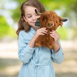 Personalized Cute Highland Cow Soft Stuffed Plush Toy with Name Ear Tag Birthday Baby Shower Gift for Boys Girls Cow Lovers