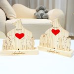 Puzzle in legno personalizzato con base e 2-9 nomi orso polare decorazione per scrivania regalo di compleanno e anniversario per famiglia