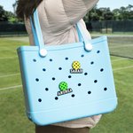 Personalisierte 3D gedruckt Schwimmen Bowling Tasche Charm Button mit Namen Accessoire für Bogg Game Team Geburtstag Geschenk für Sportliebhaber