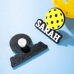 Personalisierte 3D gedruckt Schwimmen Bowling Tasche Charm Button mit Namen Accessoire für Bogg Game Team Geburtstag Geschenk für Sportliebhaber