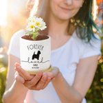 Gepersonaliseerde Hond Silhouet Voor Altijd Liefde Keramische Succulenten Plant Pot met Naam en Bamboe Basis Herdenkings Verlies van Pey Cadeau voor Hondeneigenaren