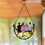 Personalisierter Cartoon Charakter Rückansicht Mond Sonnenfänger mit Namen Fensterdeko Hängende Haus Deko Muttertag Geburtstag Geschenk für Mama Oma