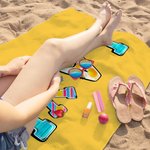 Personalisiertes Schnelltrocknendes Strandtuch im Sommer-Design mit Namen Urlaub Geburtstagsgeschenk für Familie Freund