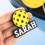 Personalisierte 3D gedruckt Schwimmen Bowling Tasche Charm Button mit Namen Accessoire für Bogg Game Team Geburtstag Geschenk für Sportliebhaber