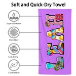 Personalised Multicolour Oversized Quick Dry Summer Sunglasses Seaside Beach Towel with Name Holiday Travel Essential Birthday Gift for Family Friend