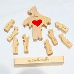 Personalisiertes Umarmung Bären Familie Holzpuzzle mit Holzsockel 2-9 Namen Herz Schreibtisch Deko Muttertag Geburtstag Jahrestag Geschenk für Familie