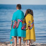Personalisiertes Schnelltrocknendes Strandtuch im Sommer-Design mit Namen Urlaub Geburtstagsgeschenk für Familie Freund
