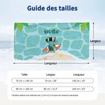 Serviette de Plage Personnalisée avec Nom et Motif d'Animal Marin Accessoire Séchage Rapide Cadeau Anniversaire Vacances pour Enfant Famille