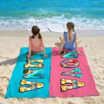 Personalisiertes Schnelltrocknendes Strandtuch im Sommer-Design mit Namen Urlaub Geburtstagsgeschenk für Familie Freund