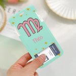 Personalized Zodiac Sign ID Badge Card Holder with Hanging Buckle and Name Travel Accessories Office Birthday Gift for Students Colleagues