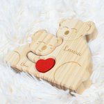 Rompecabezas de madera personalizado con familia de koalas y 2-5 nombres grabados decoración de escritorio regalo de aniversario para la familia