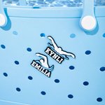 Personalisierte 3D gedruckt Schwimmen Bowling Tasche Charm Button mit Namen Accessoire für Bogg Game Team Geburtstag Geschenk für Sportliebhaber