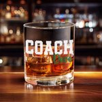 Gepersonaliseerd Bedankt Coach Old Fashioned Rocks 10 oz Whiskeyglas met naam en tekst Einde van het seizoen Verjaardag Waardering Gift voor Coach