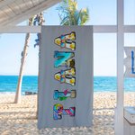 Personalisiertes Schnelltrocknendes Strandtuch im Sommer-Design mit Namen Urlaub Geburtstagsgeschenk für Familie Freund