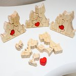 Puzzle di legno personalizzato con 2-5 nomi tema di famiglia di gatti con cuore rosso regalo di compleanno e anniversario per famiglia