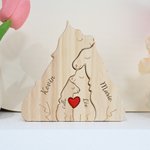 Puzzle de Loups en Bois Personnalisé avec 2-4 Noms Gravés Décoration de Bureau Cadeau Familal pour Aniversaire Fête des Mères