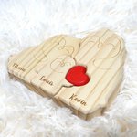 Puzzle de Pingouins Personnalisé avec 2-5 Noms Gravé Décoration en Bois pour Famille Maman Couple Cadeau Fête des Mères Anniversaire