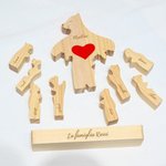 Puzzle in legno personalizzato con base e 2-9 nomi orso polare decorazione per scrivania regalo di compleanno e anniversario per famiglia