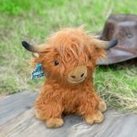 Personalized Cute Highland Cow Soft Stuffed Plush Toy with Name Ear Tag Birthday Baby Shower Gift for Boys Girls Cow Lovers