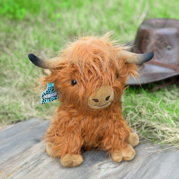 Personlig söt Highland Cow mjuk fylld plyschleksak med namn öronmärke födelsedag baby shower present till pojkar flickor ko älskare