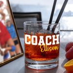 Gepersonaliseerd Bedankt Coach Old Fashioned Rocks 10 oz Whiskeyglas met naam en tekst Einde van het seizoen Verjaardag Waardering Gift voor Coach