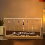 Personalisierte We Love You Repair Tools Design LED-Nachtlicht mit 1-12 Namen und hölzerne Basis Home Decor Vatertag Geschenk für Papa Opa